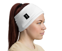 Load image into Gallery viewer, White Neck Gaiter with black logo
