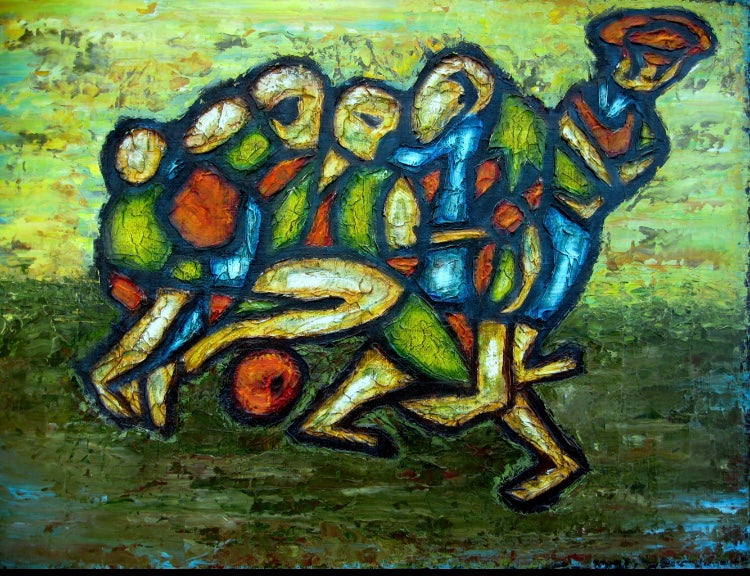 Playing and dancing-Oil on canvas-Sold out