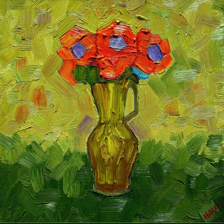 Three flowers-Oil on canvas-Sold