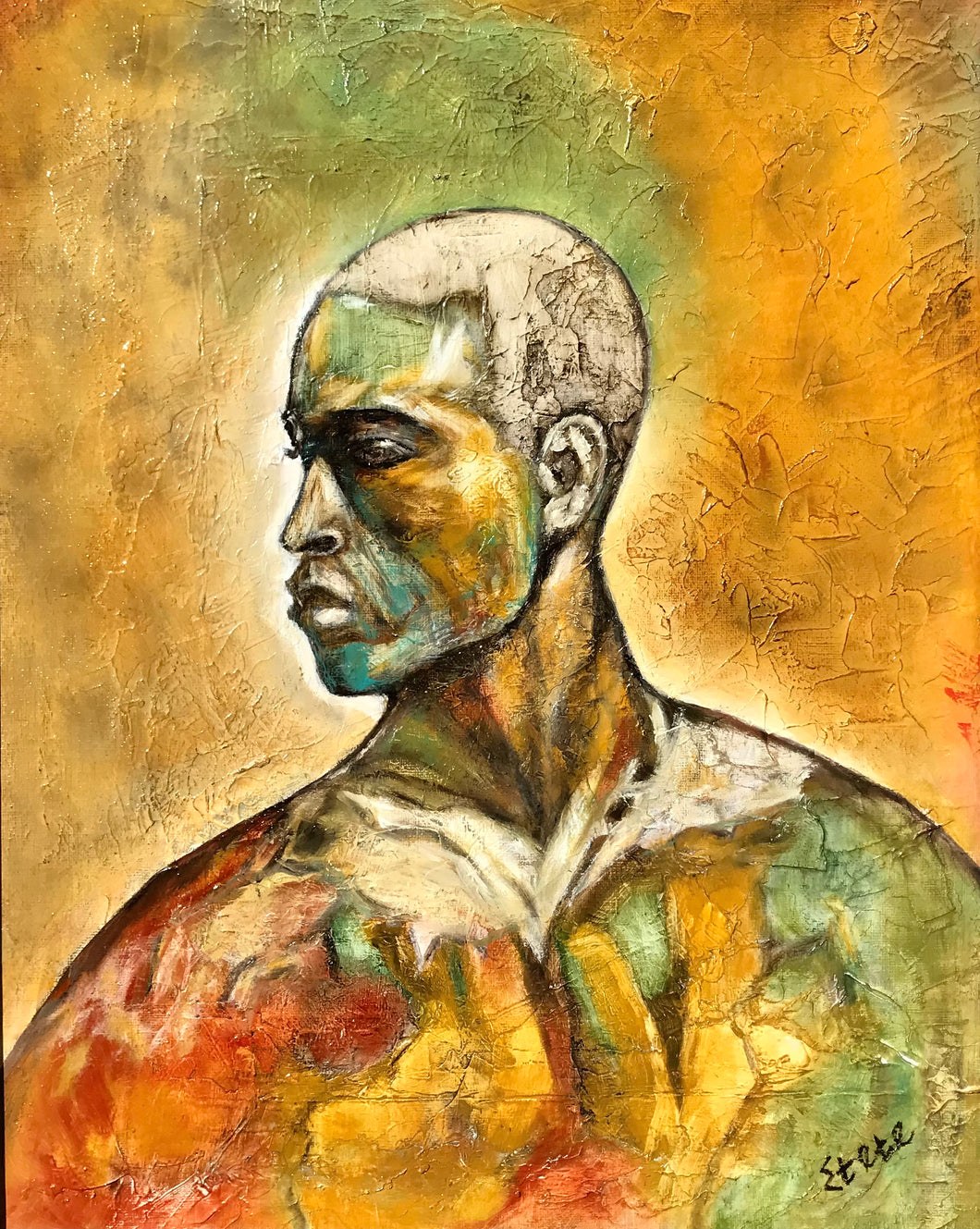 Black man-Oil on canvas-16