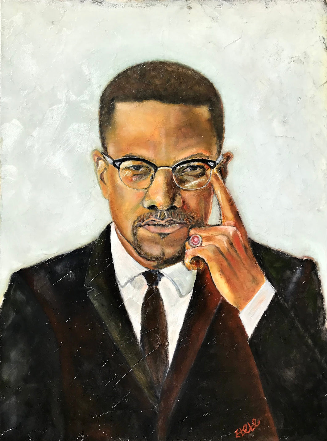 Malcolm X-Oil on canvas-18