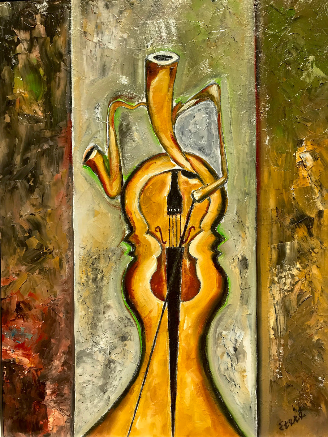 Three instruments-Oil on canvas-18